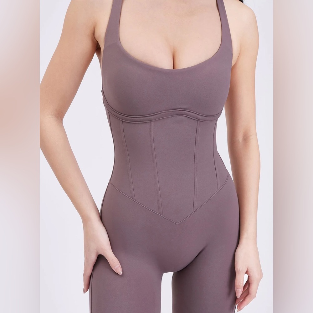 Buffbunny Corset Jumpsuit in Limited Edition Mocha Berry